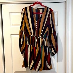Striped long sleeve flowy dress. Never worn!